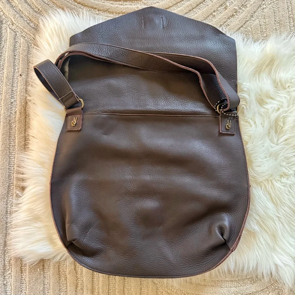 John Varvatos Star Leather Flap Messanger Bag